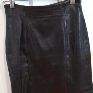 Black Leather Petite Skirt